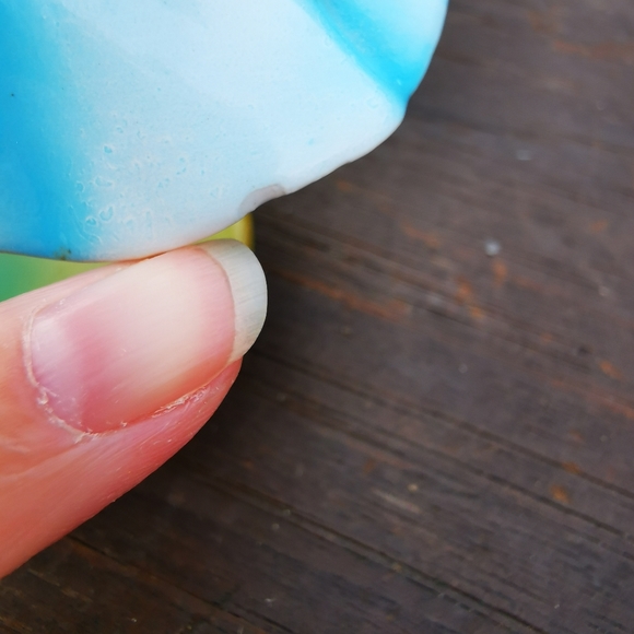 Vintage Japan Ceramic Waving Girl in Blue Dress Figurine - Picture 14 of 16